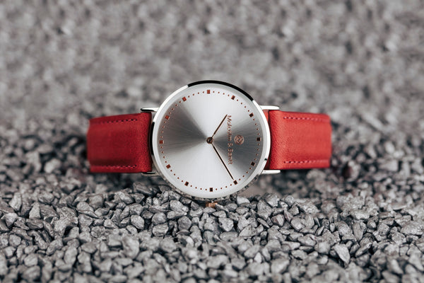 Red Gorby Leather STRAP - Rose Gold