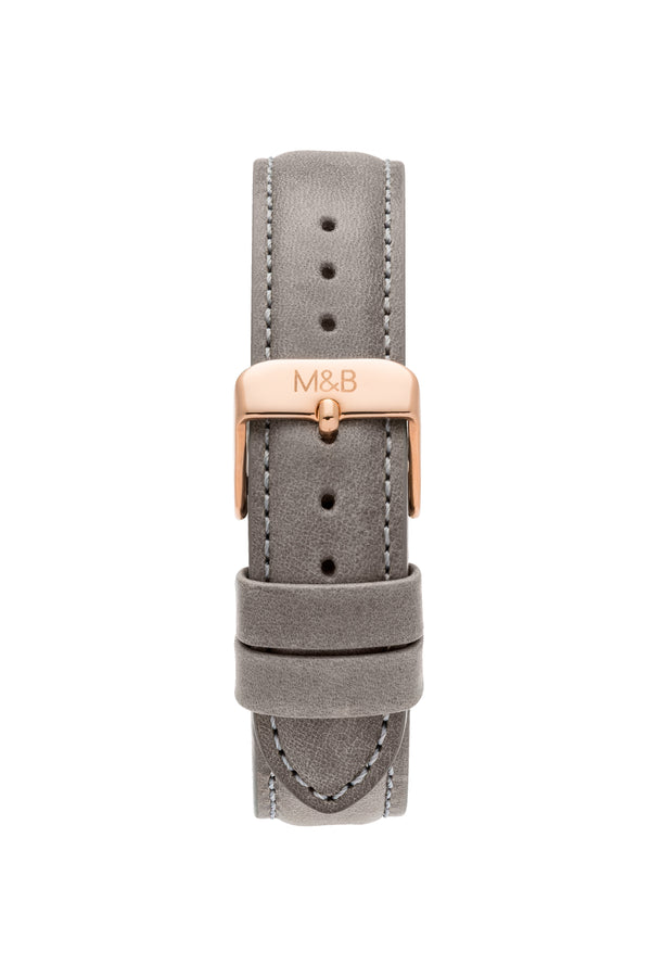 Rose Gold/White ~ Grey Leather women Watch