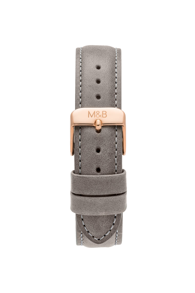 Grey Leather STRAP - Rose Gold