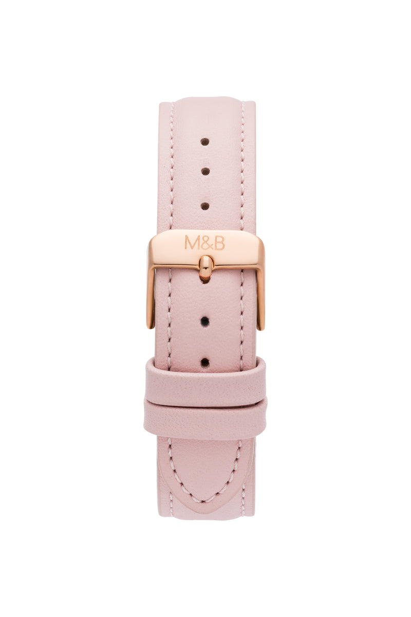 Rose Gold/White ~ Pink Leather women Watch